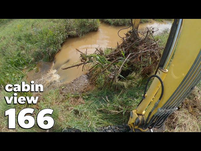 Beaver Dam Removal With Excavator No.166 - Cabin View