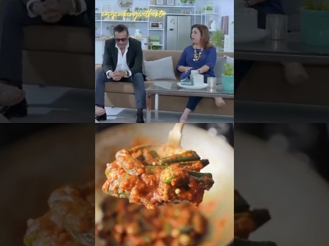Farah Khan & Jackie Shroff cooking Bhindi ki Sabzi #shots #bhindi #bhindirecipe