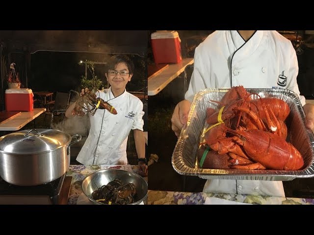 Cooking Live Maine Lobster With Young Chef Aiman - Boiling & Steaming | Exotic Dishes Video Series