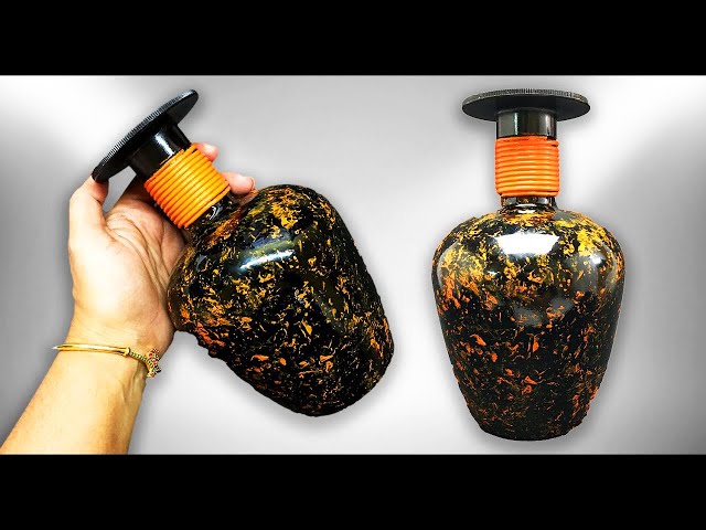 Bottle Art|Marble bottle craft | Easy bottle painting | Bottle art marble design