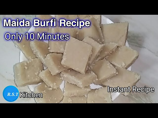 मैदा Burfi बनाये 10 मिनिटं मे । Maida Burfi recipe , only ten minutes in hindi recipe.