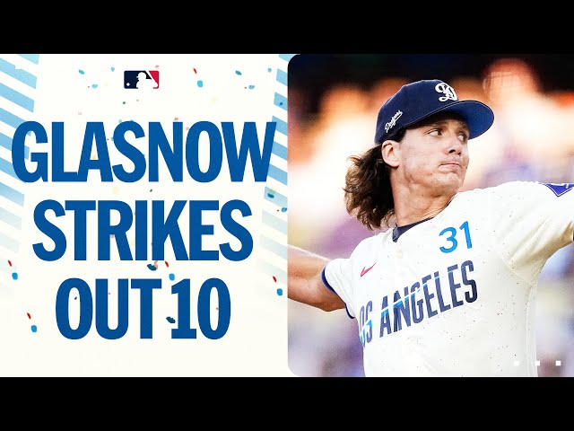 MLB strikeout leader Tyler Glasnow struck out 10 batters in another TERRIFIC start for the Dodgers!