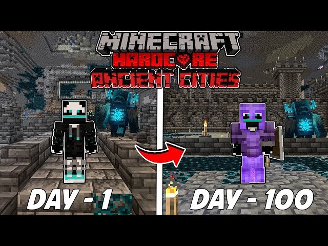 I survived 100 days in a ancient city only world in Minecraft