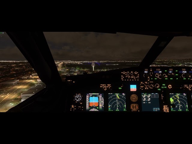 MICROSOFT FLIGHT SIMULATOR 2020 PMDG BBJ NIGHT LANDING