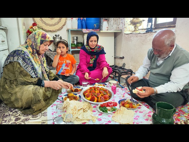 طرز تهیه دلمه آذربایجانی | دلمه خوشمزه در روستا | دلمه س