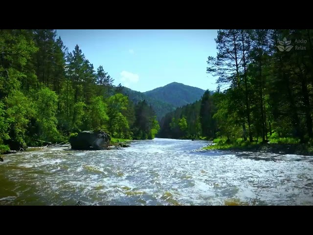 Peaceful sounds of mountain river, Running water noise for relaxation (10 hours white noise)