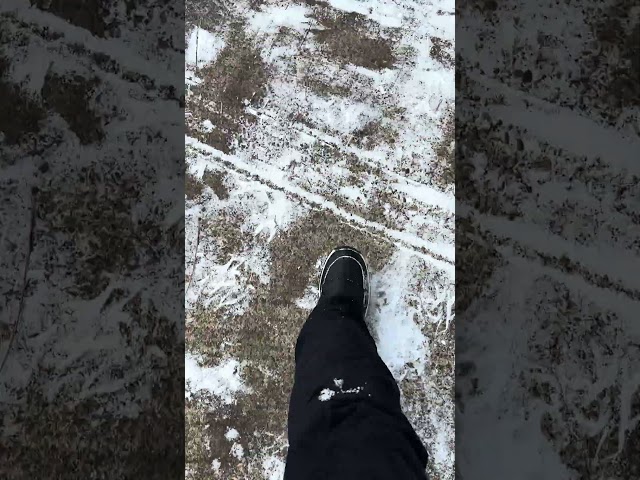 Walking on a shoveled sidewalk