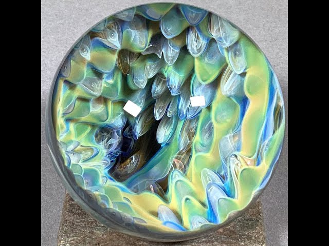Vortex Marble Handmade by Bill Grout 2.01" Pineapple Fringe 042124 Borosilicate Glass
