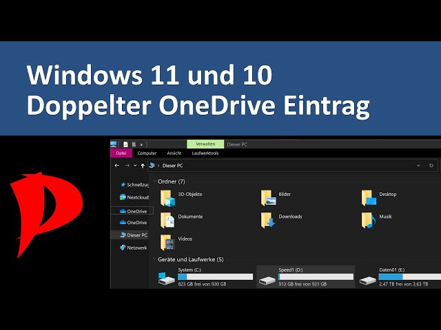 Doppelten OneDrive Eintrag im Explorer unter Windows 11 und 10 entfernen!