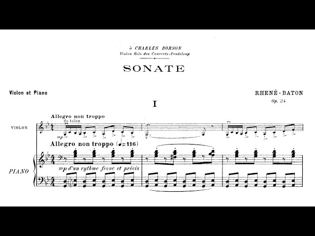 Rhené-Baton – Violin Sonata No.1, in G minor
