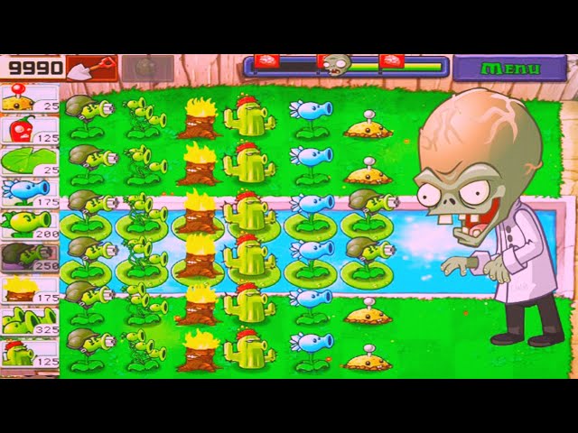 Plants vs Zombies | Adventure Pool | Level (1-2) Plants vs. all Zombies Gameplay Full HD 1080p 60fps