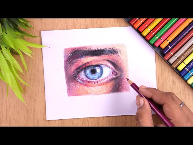 Drawing Realistic Eye with Colored Pencils