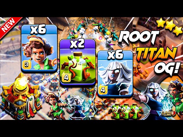 TH16 ROOT RIDER & ELECTRO TITAN Attack With OVERGROWTH Spell | Easily 3 Star Th16 Attack Strategy