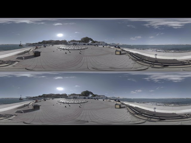 Crimea, Sevastopol, Ferry crossing, Monument to Sunken Ships, Hrafska prystan Ukraine 3D 360 footage