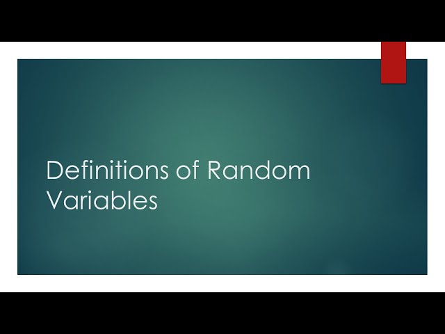Definitions of Random Variables