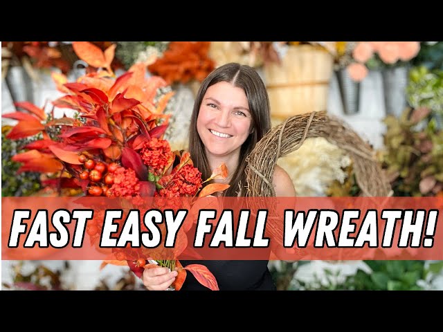 EASY DIY FALL WREATH with faux florals and a grapevine!