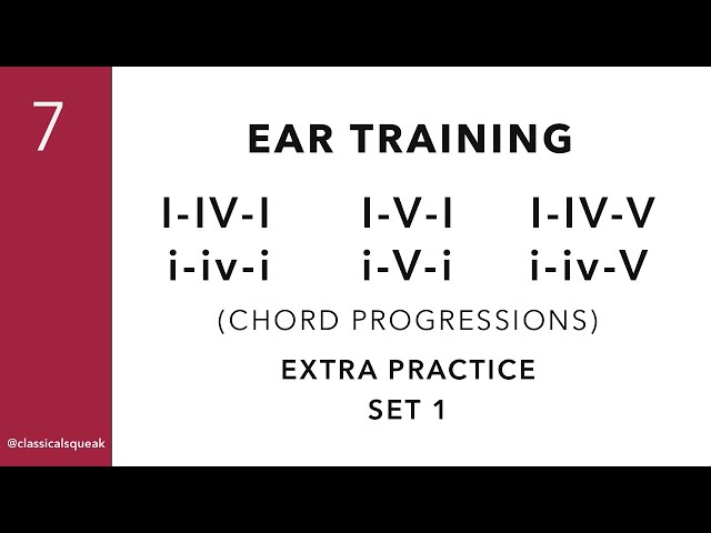 I-IV-I, I-V-I, I-IV-V, i-iv-i, i-V-i, i-iv-V (RCM Level 7 - Chord Progression Ear Training) | Set 1