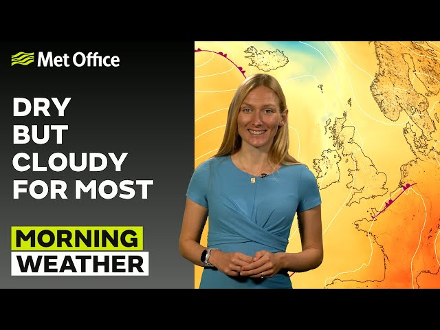 18/06/24 – Cloudier and cooler. Dry for many – Morning Weather Forecast UK –Met Office Weather