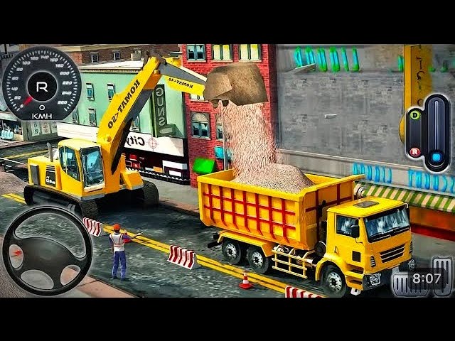 Long Trailer Truck Transporter Excavator | Construction Vehicles Delivery | Mobile Mastery Gaming