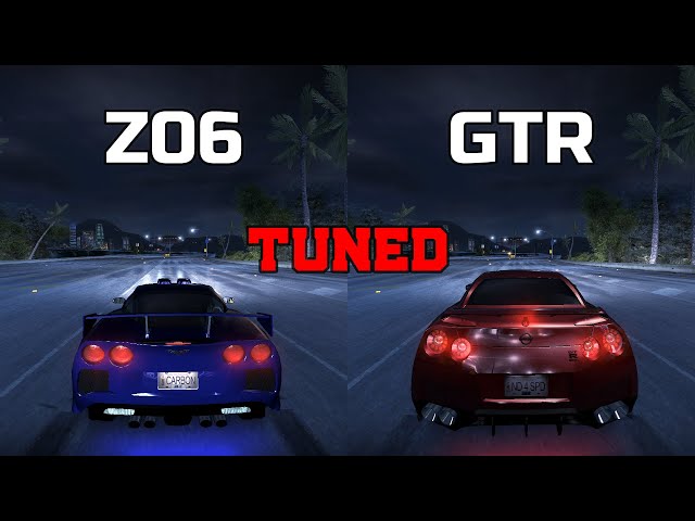 Chevrolet Corvette Z06 vs Nissan GTR - Need for Speed Carbon (Drag Race)