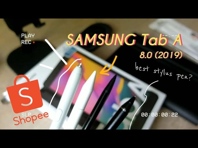 best stylus pen for the samsung galaxy tab A? (no s pen!) shopee haul | budget tablet malaysia 🇲🇾