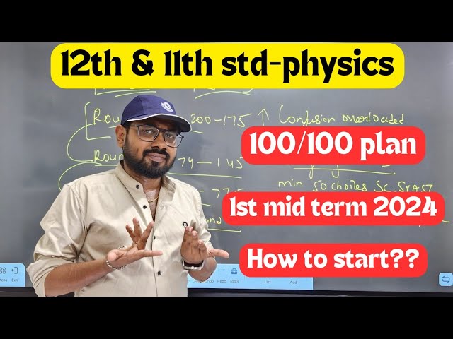 12th & 11th std-physics | Centum plan | 1st mid term 2024