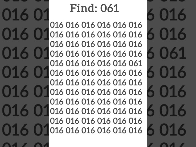 Find 061 in 7 sec. #riddles #puzzles #find #shortsfeed #braingames