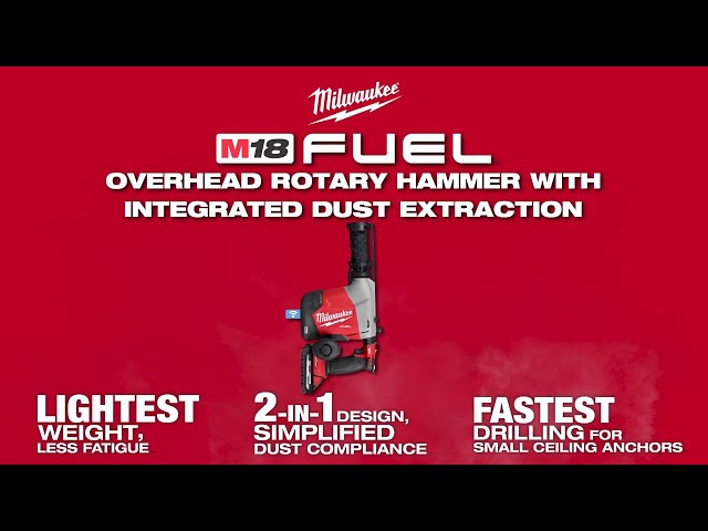 Milwaukee® M18 FUEL™ Overhead Rotary Hammer with Integrated Dust Extraction