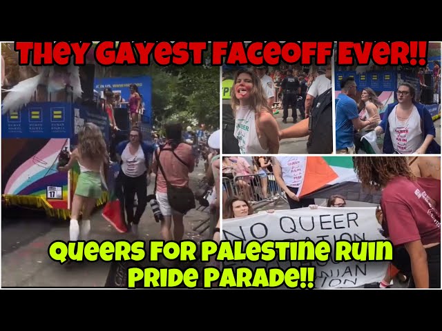 SHOWDOWN! NYC Pride Parade Blocked By Free Palestine Protesters !!!
