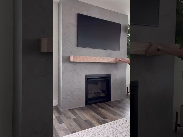 Fireplace makeover with hidden storage 🙌🏻 #doityourselfproject #modernfireplace #fireplacemantel