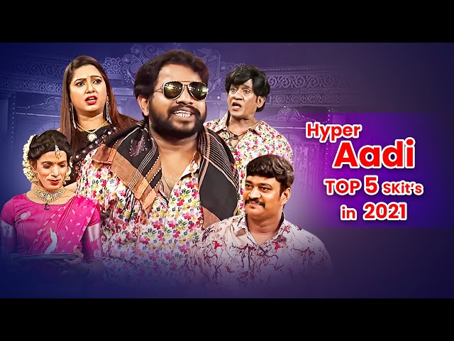 Hyper Aadi Top 5  Skits in 2021 | Jabardasth | 14th August 2023 | Hyper Aadi, Roja, Anasuya
