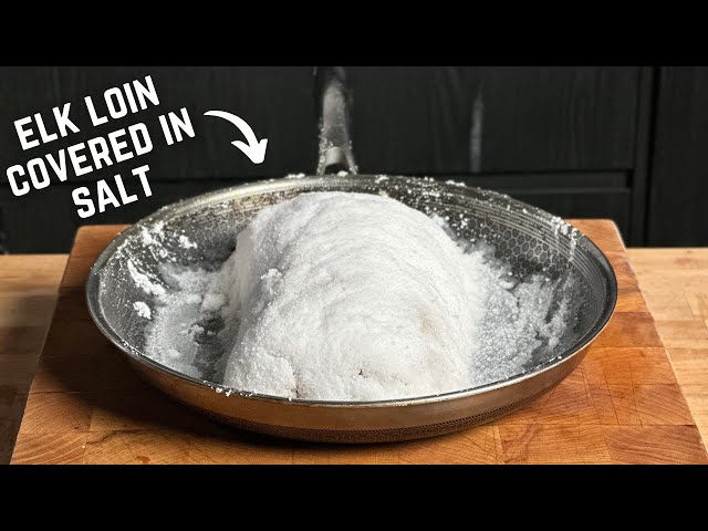 Elk Loin Cooked Inside of Salt