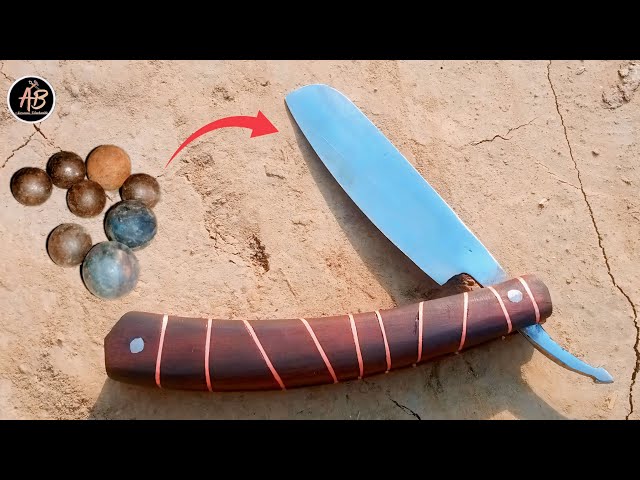 Amazing Process of making Straight Razor From an old Rusty Bearing Ball