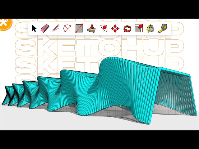 SketchUp for Architects: How to 3d model Reggio Emilia Meddiopadana Railway Station by Calatrava