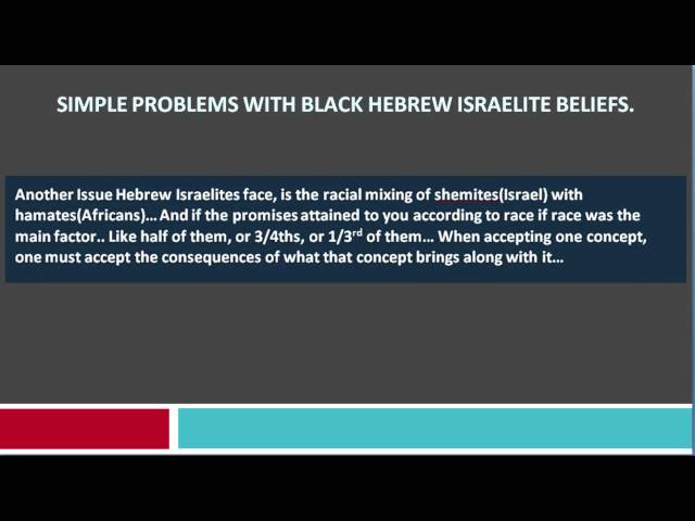 problems with black hebrew israelite doctrine and beliefs
