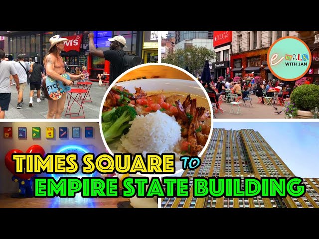 💖 NYC Walk [HD]: Walk Times Square, Herald Square to Empire State Building; Dine at Bubba Gump
