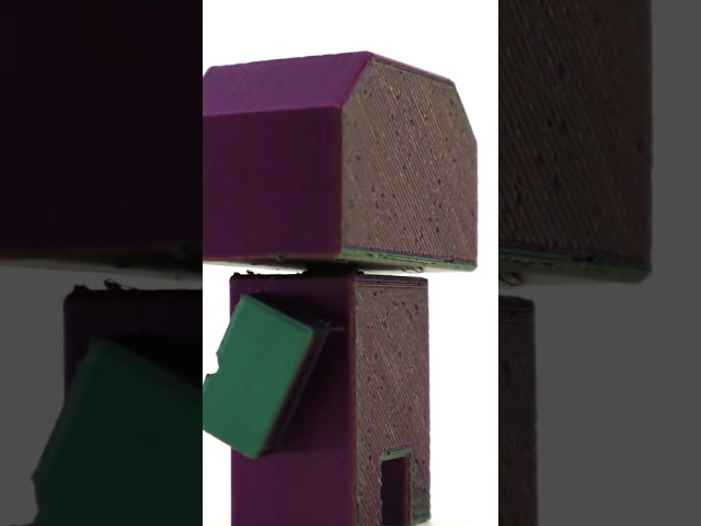 742 ERYONE Tricolour Dark Green/Purple/Yellow Silk PLA | 3D printed sample - #FilaMODE
