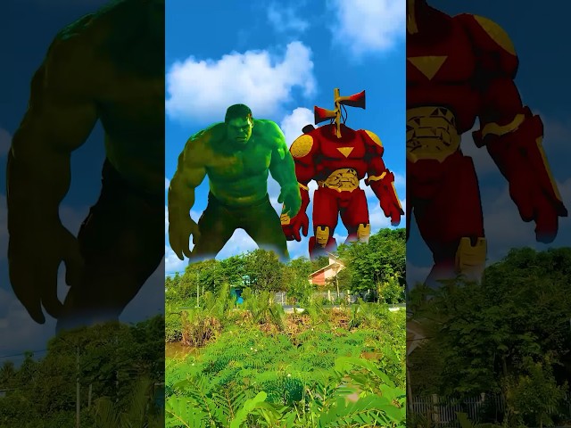 transform into hulk to help spider man, optimus prime destroy siren head hulkbuster#shorts