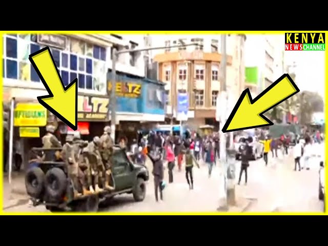 See what Protesters did to KDF in Nairobi CBD today during Finance Bill Protests after Ruto rejected