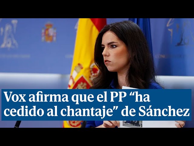 Vox afirma que el PP "ha cedido al chantaje" de Sánchez si renuevan el CGPJ