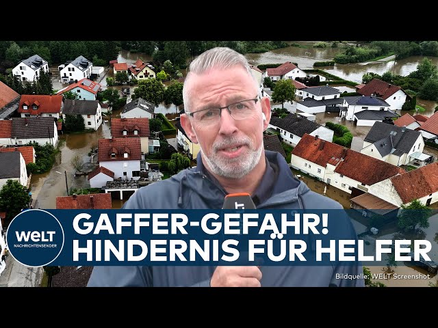 FLUT-ALARM: Kritik an Schaulustigen - Wie Gaffer die Notlage  in Süddeutschland verschlimmern!