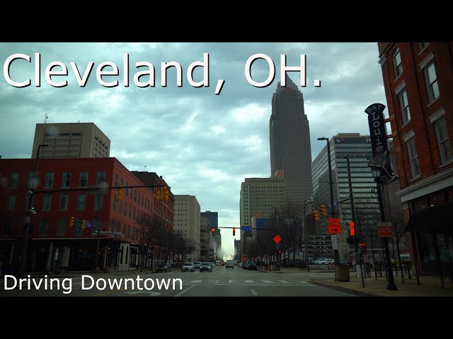 Downtown Cleveland, OH. in 4K HDR: A Relaxing Driving Tour of the City before the rain comes