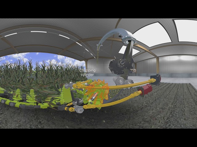 CLAAS JAGUAR 900 crop flow 360° degrees. Virtual Reality Cardboard.