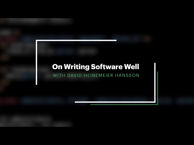 On Writing Software Well has moved to the Getting Real channel!