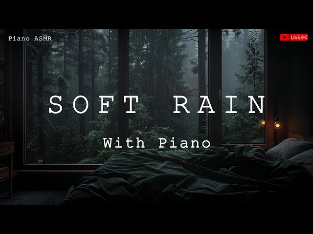Insomnia Healing 24/7 🔴 Peaceful Piano 🎹 Best Soothing Rain for Sleep & Relaxing & Meditation