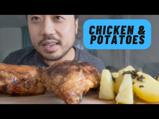 ASMR Airfryer Oven Baked Chicken Quarters & Potatoes