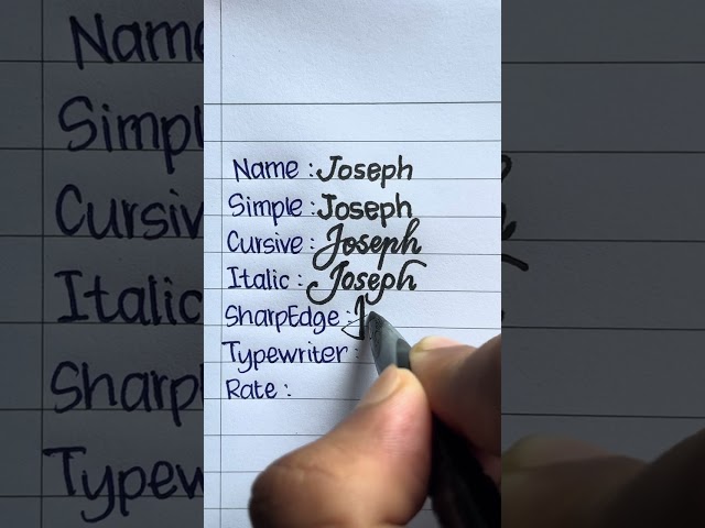 ‘Joseph’ in Different Handwriting Styles | Various Handwriting Styles
