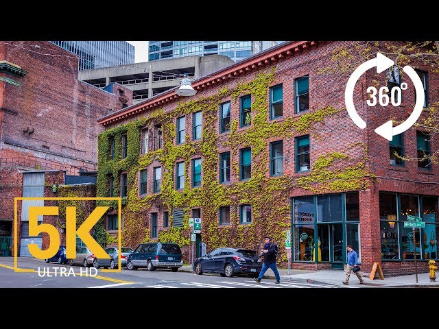 5K 360° VR City Tour from Seattle City, Downtown 4th & 5th Avenue  - Washington State, USA