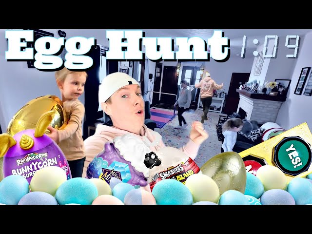 Easter egg hunt mystery game for the golden toy egg surprise