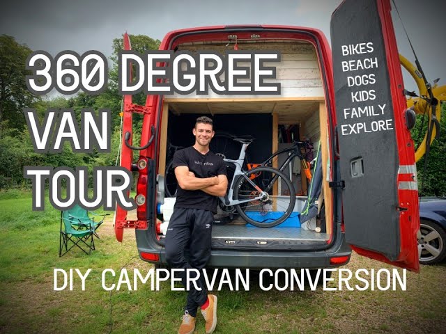 Van Tour | 4K 360 Degree Virtual Van Tour | DIY Campervan Conversion | VW Crafter Vanlife | MTB Van